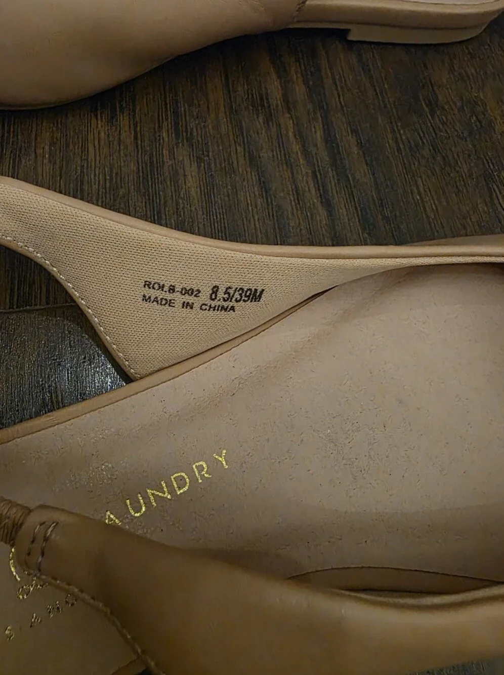 Chinese Laundry Nude/Tan Slingback Pointed Flats